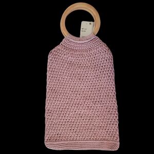Binge Handbag, Artisan Handmade, Boho, Knitted, Blush, New With Tags
